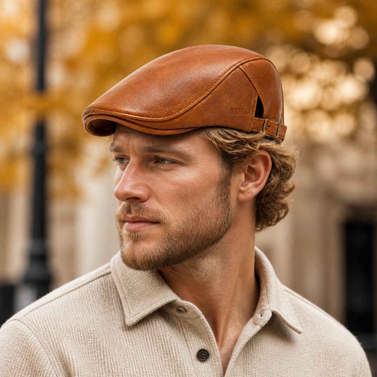 Custom Flat Cap – Style 03 on model