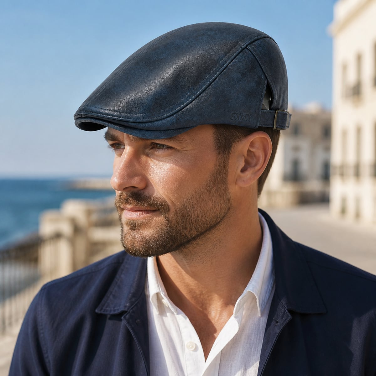 Custom Flat Cap – Style 03 on model