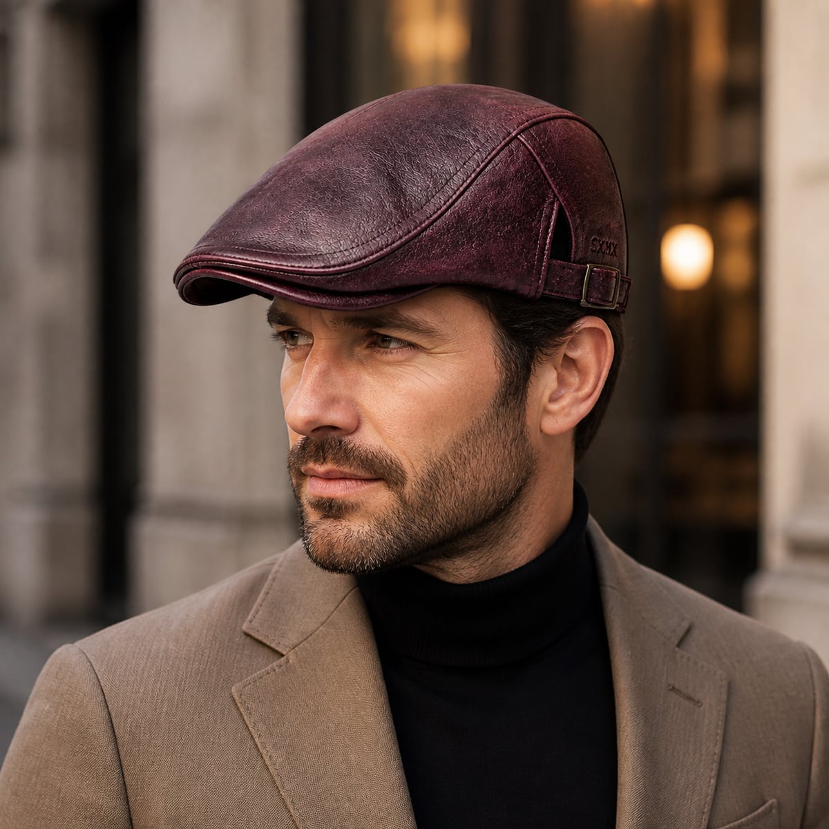 Custom Flat Cap – Style 03 on model