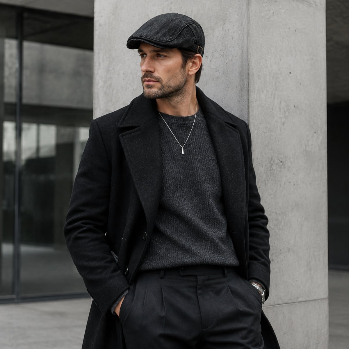 Custom Flat Cap – Style 04 on model