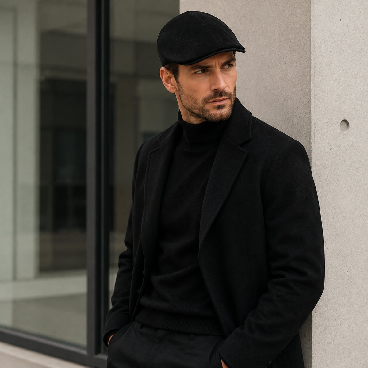 Custom Flat Cap – Style 07 on model
