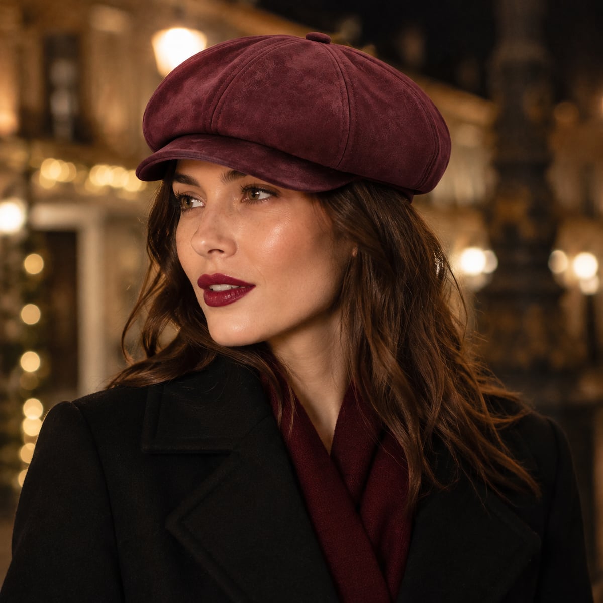 Custom Newsboy Cap – Style 01 on model
