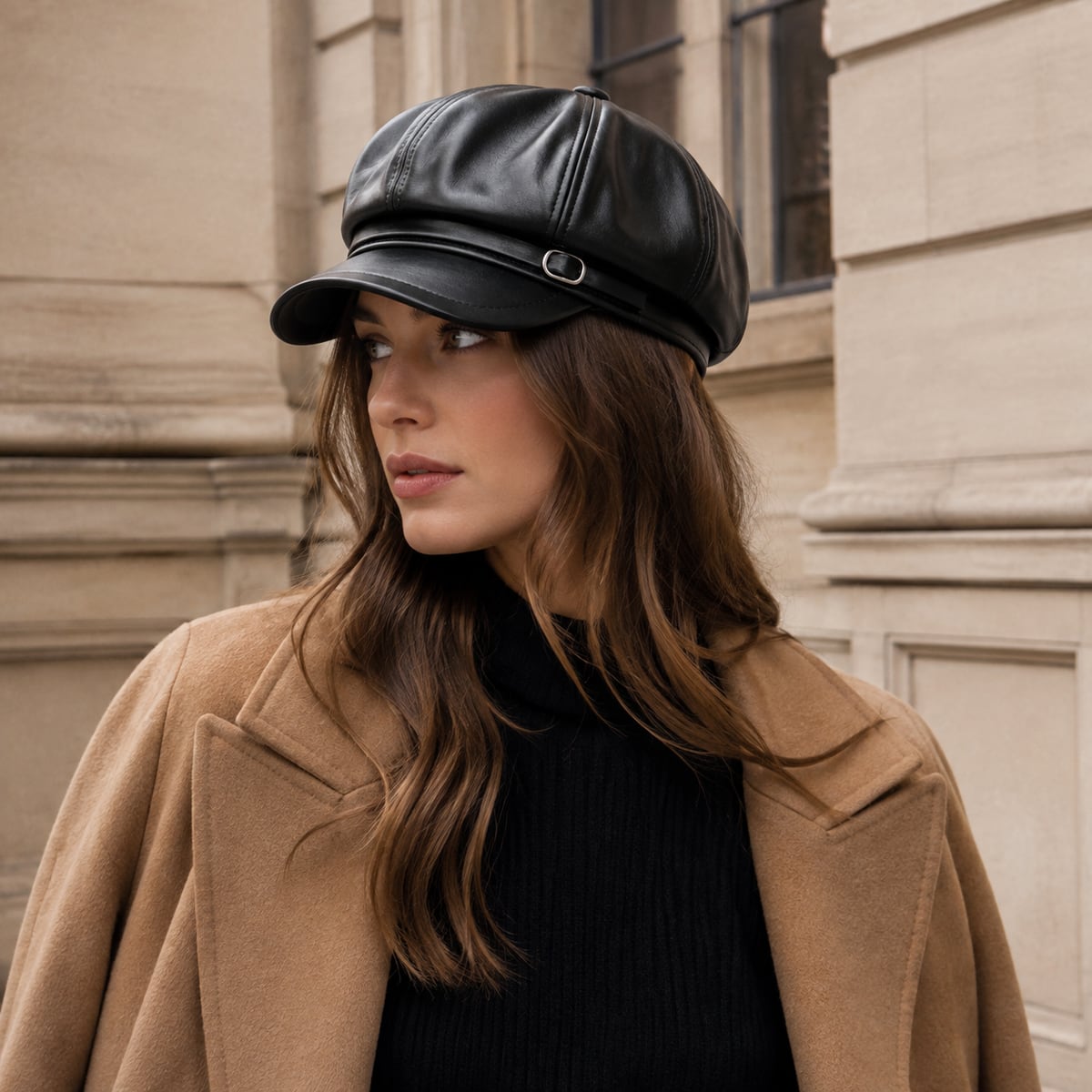 Custom Newsboy Cap – Style 02 on model