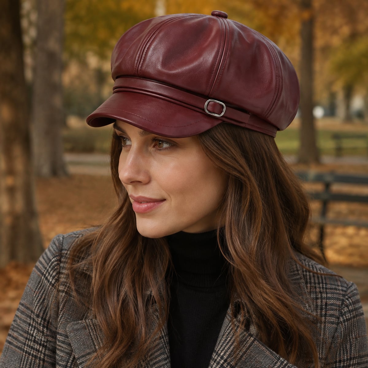 Custom Newsboy Cap – Style 02 on model
