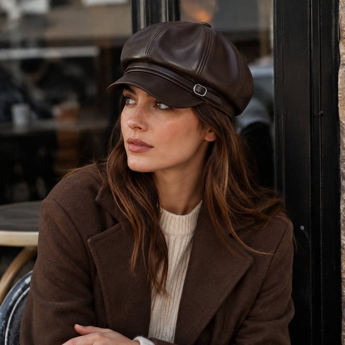 Custom Newsboy Cap – Style 02 on model
