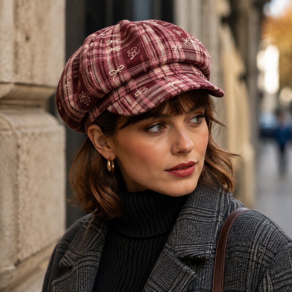 Custom Newsboy Cap – Style 04 on model
