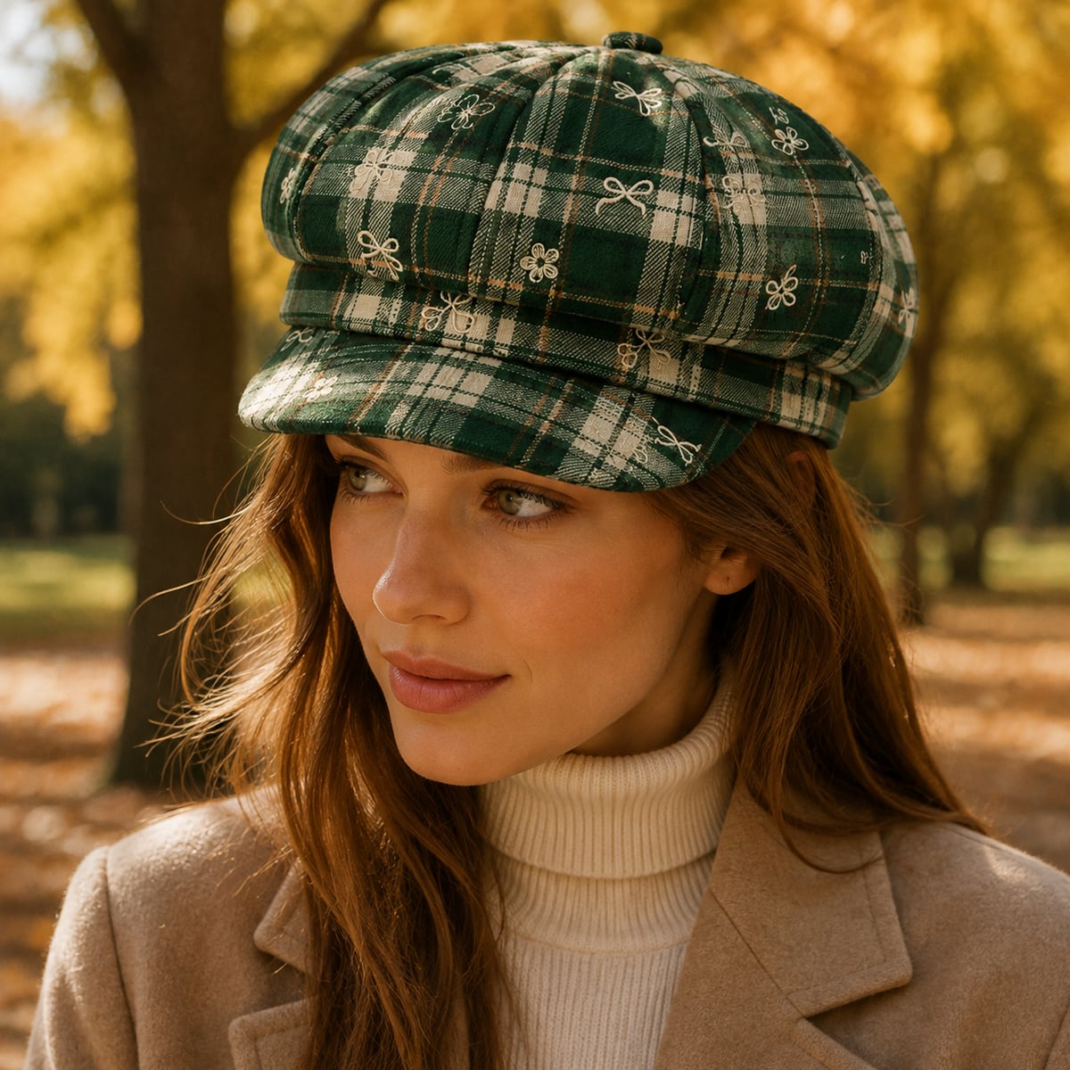 Custom Newsboy Cap – Style 04 on model