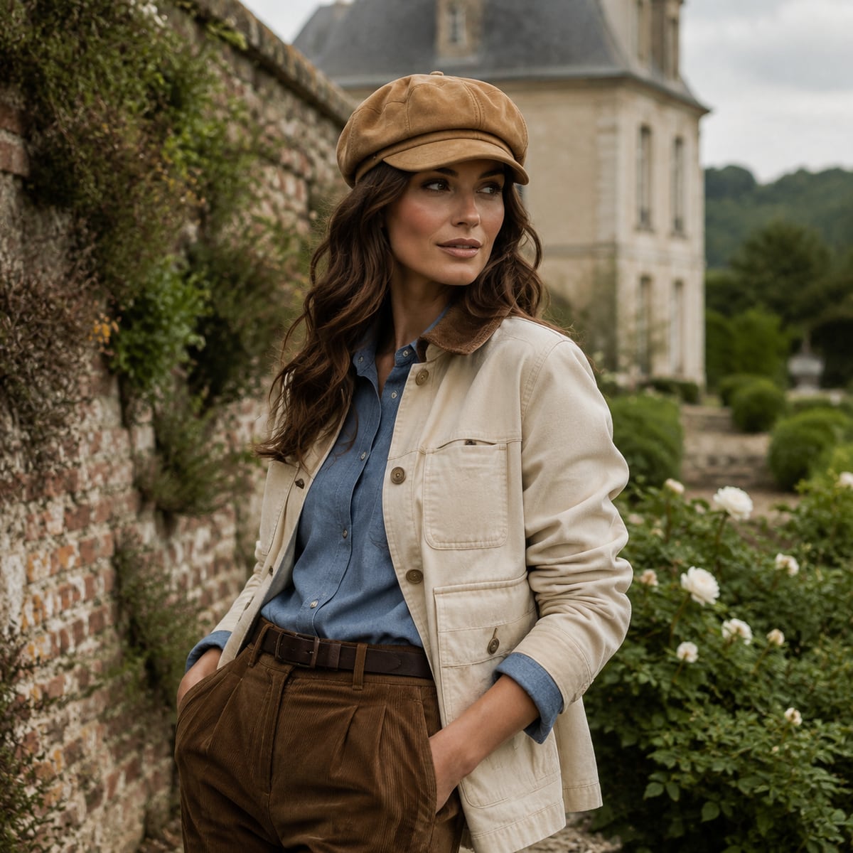 Custom Newsboy Cap – Style 06 on model