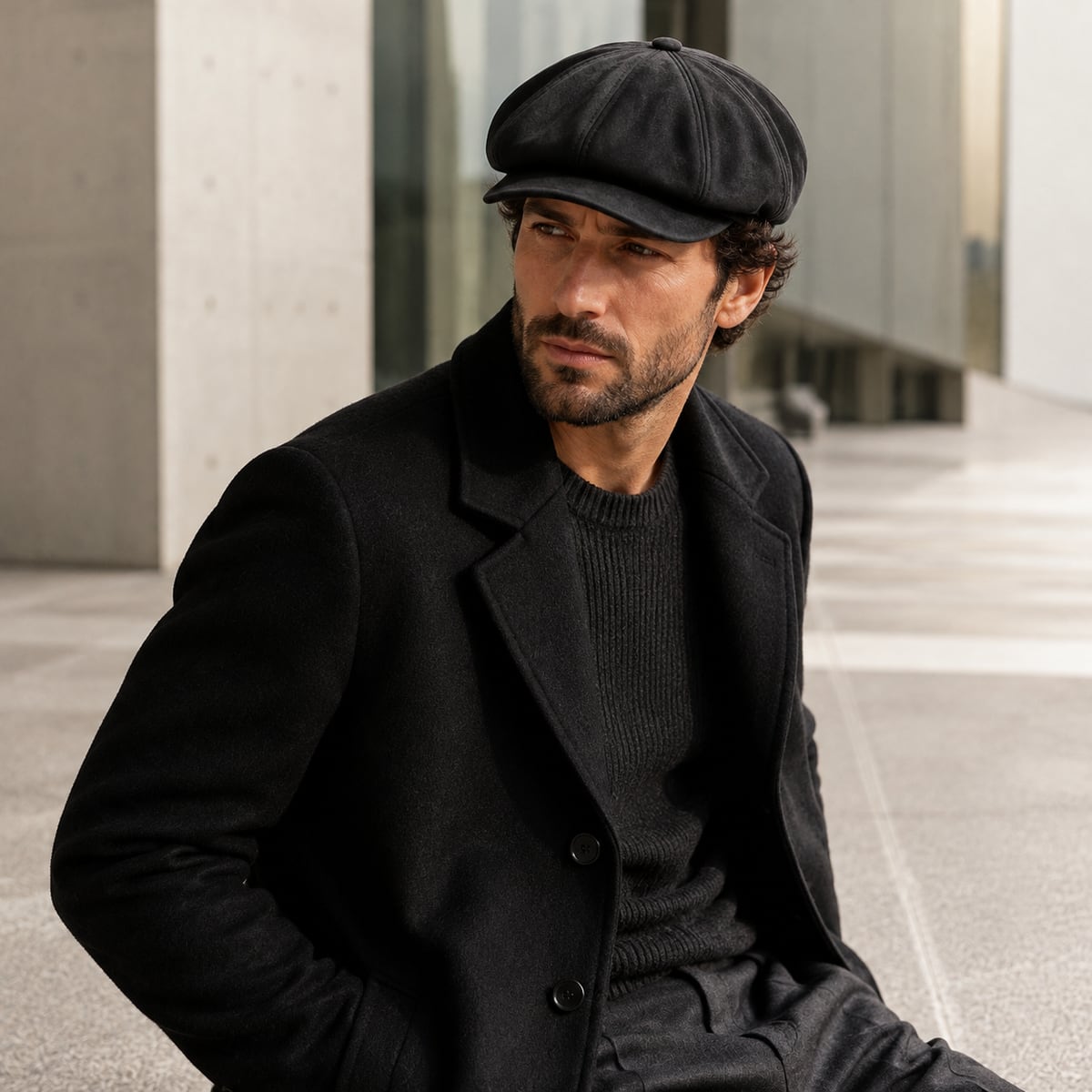 Custom Newsboy Cap – Style 06 on model