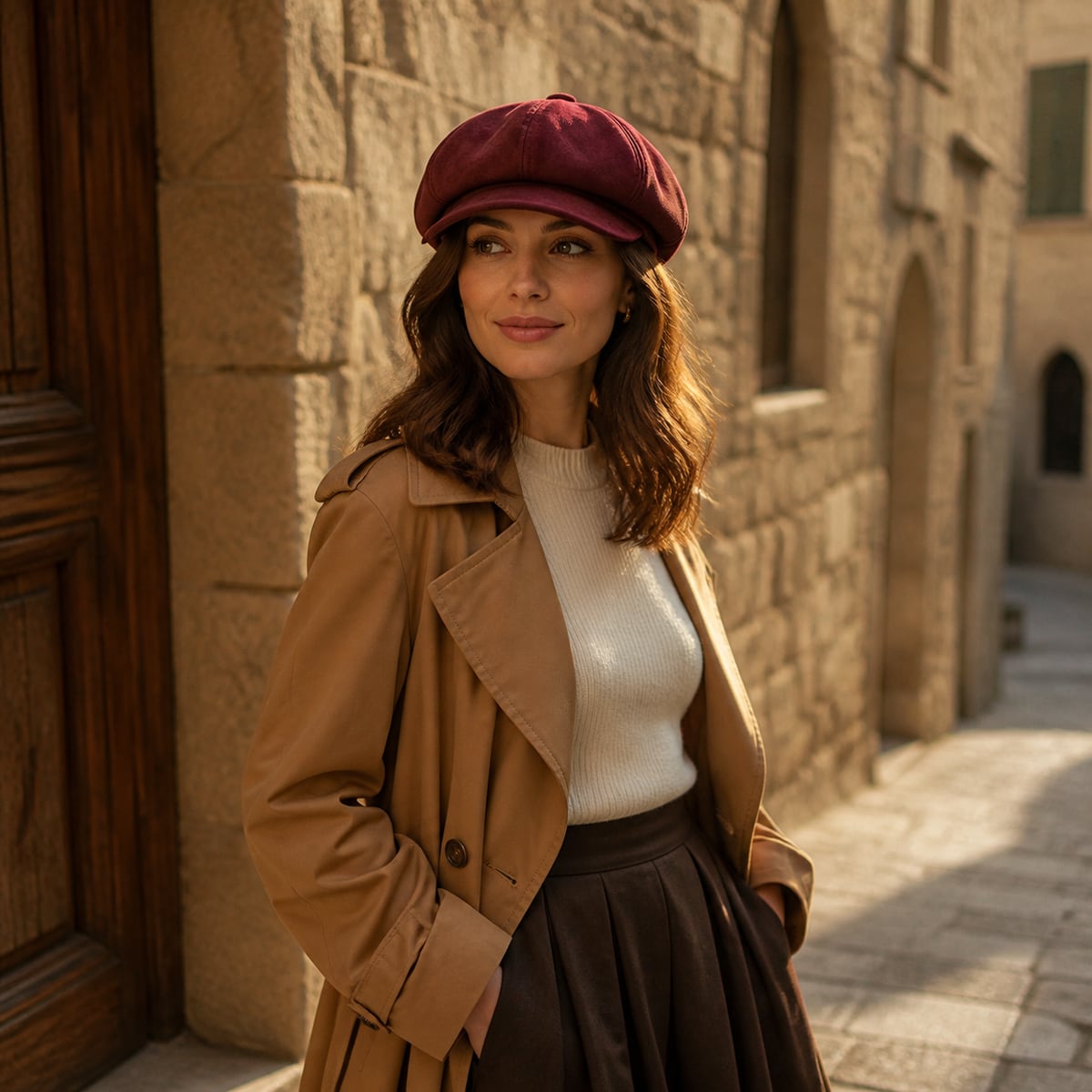 Custom Newsboy Cap – Style 06 on model