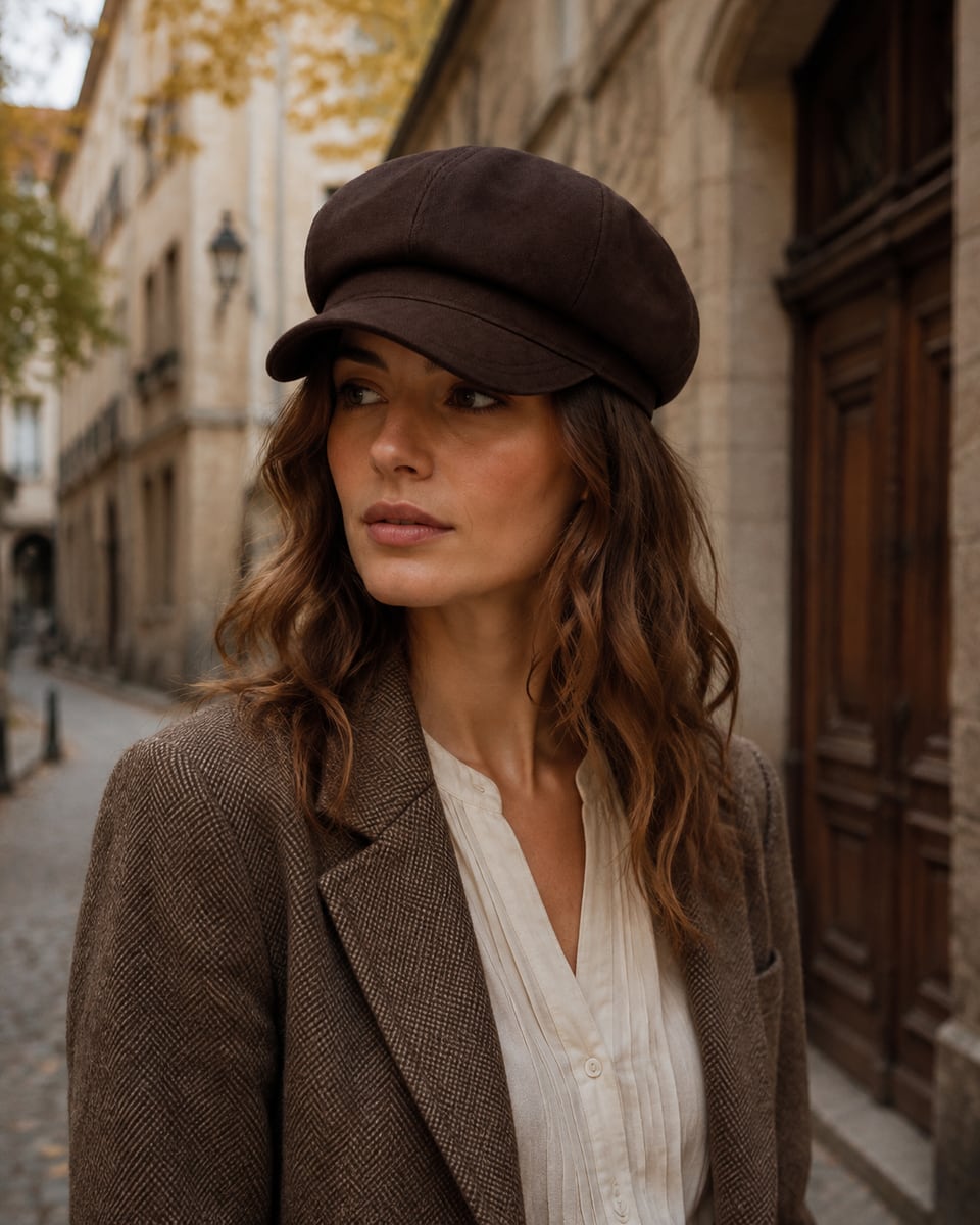 Custom Newsboy Cap – Style 07 on model