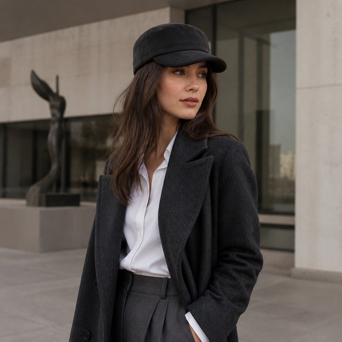 Custom Newsboy Cap – Style 08 on model