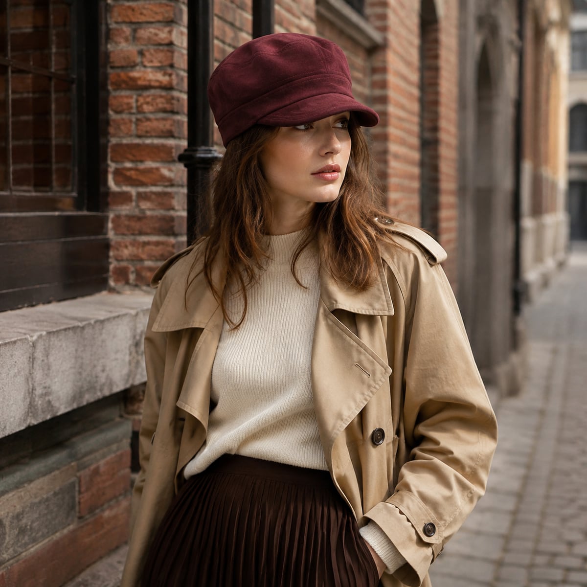 Custom Newsboy Cap – Style 08 on model