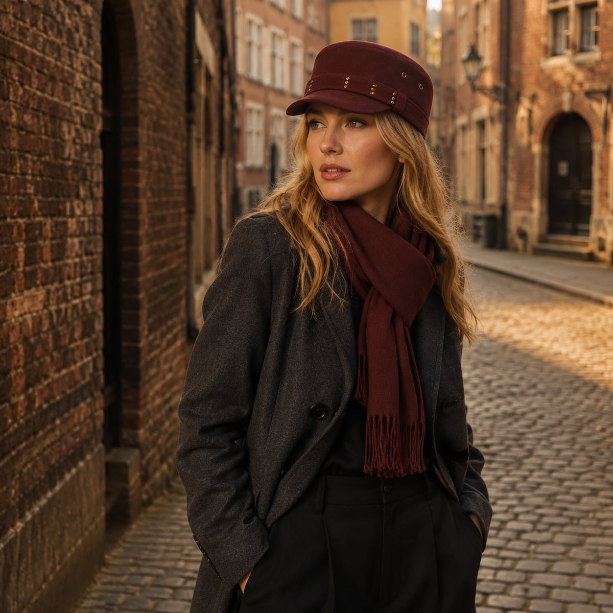 Custom Newsboy Cap – Style 09 on model