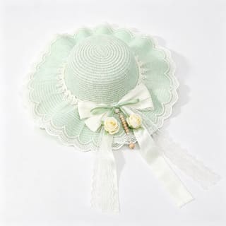 Custom Floral Print Floppy Brim Straw Sun Hat, UV 50+ thumb 3
