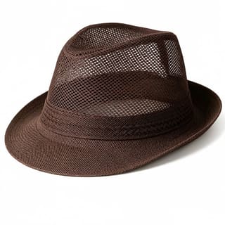 Custom Cream Band Trim Wide Brim Straw Fedora Hat, UV 50+ thumb 2