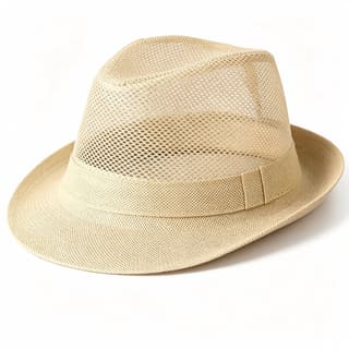 Custom Cream Band Trim Wide Brim Straw Fedora Hat, UV 50+ thumb 6