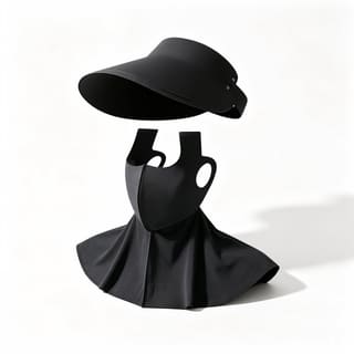 Custom Face Mask Neck Flap Sun Visor Hat, Wide Brim