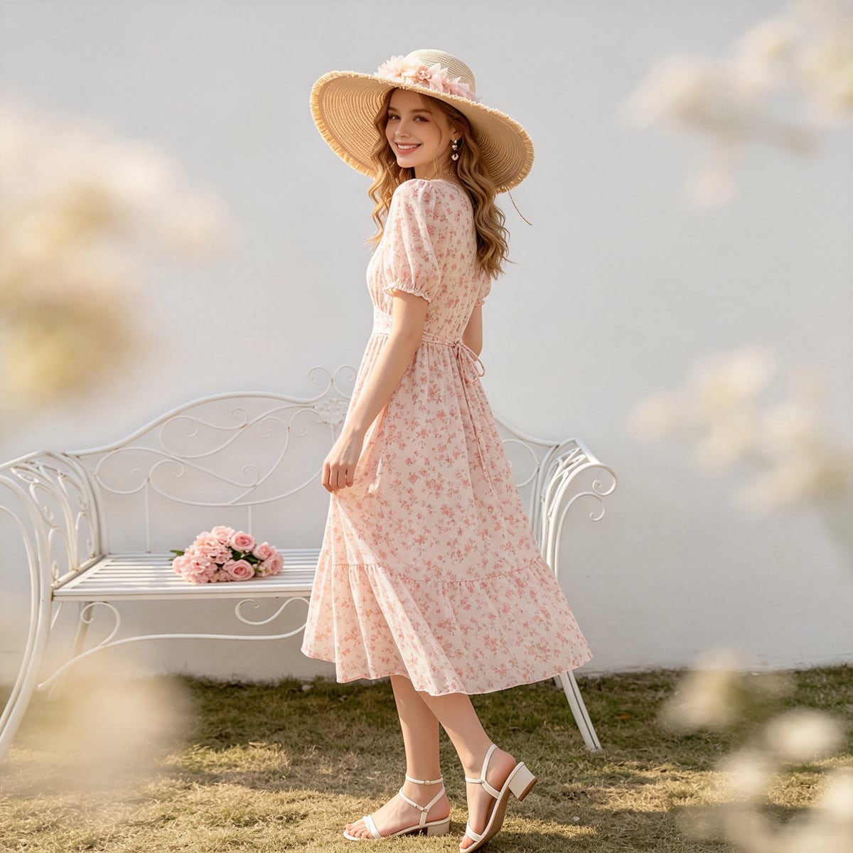 Custom Sun Hat – Style 14 on model