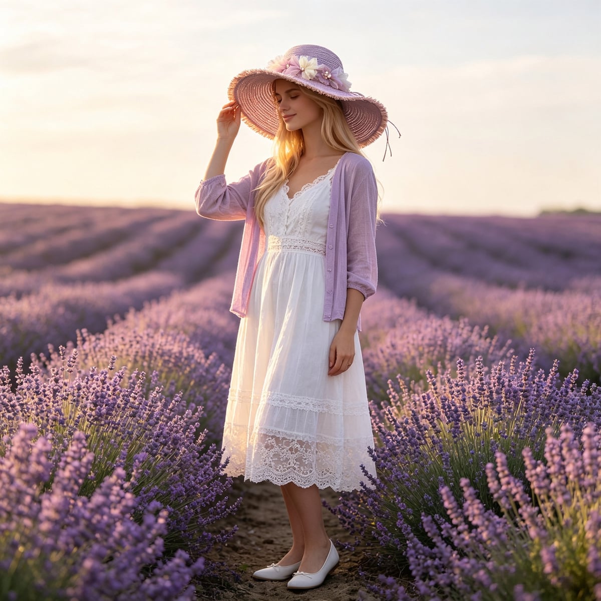 Custom Sun Hat – Style 14 on model