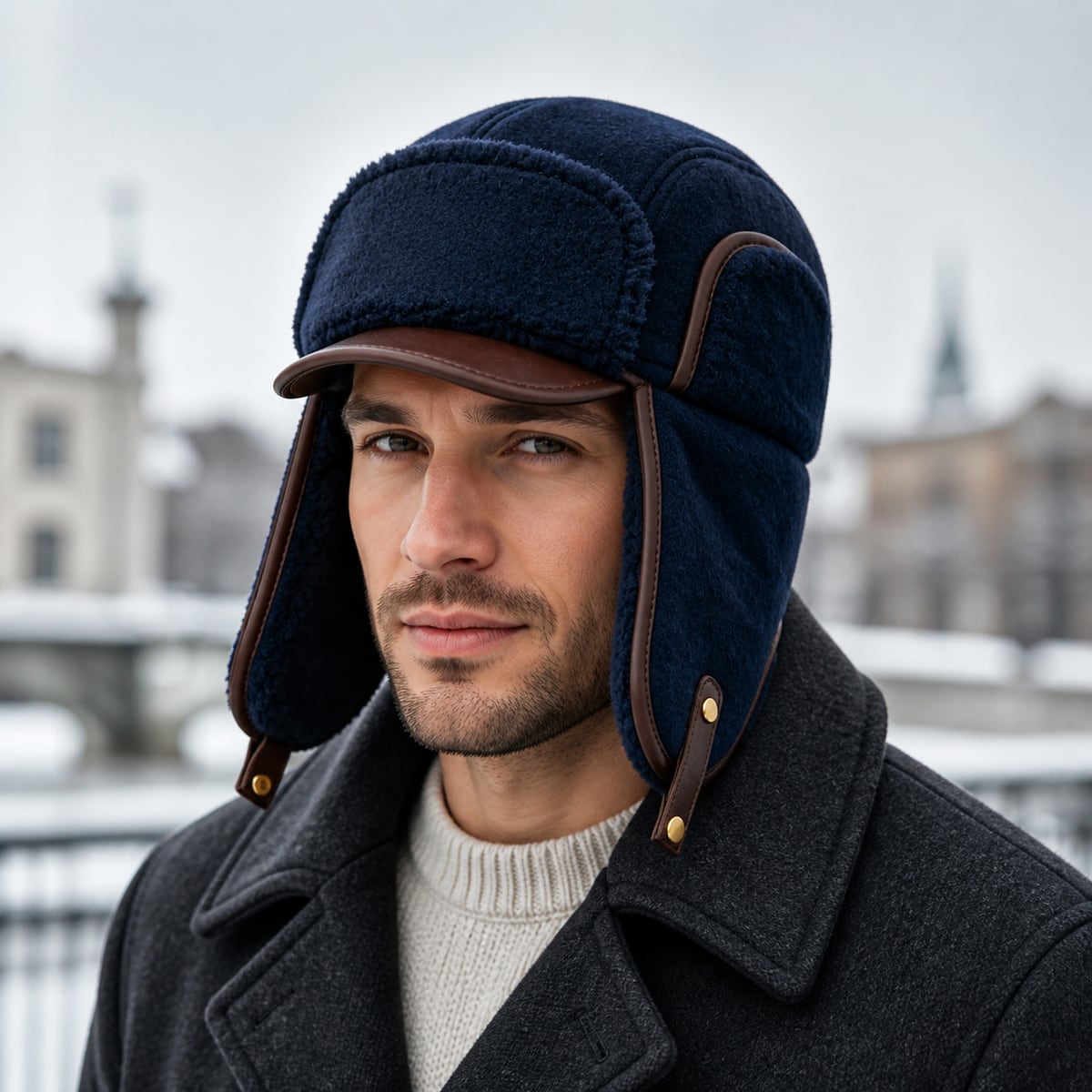 Custom Winter Hat – Style 01 on model