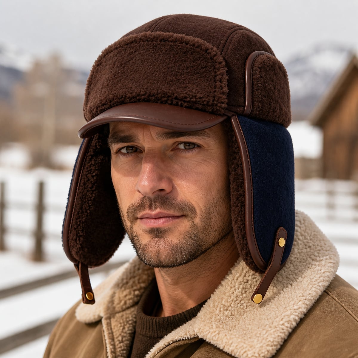 Custom Winter Hat – Style 01 on model