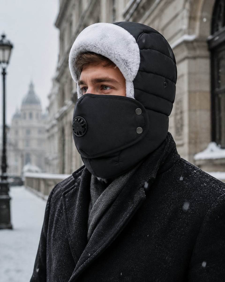 Custom Winter Hat – Style 02 on model