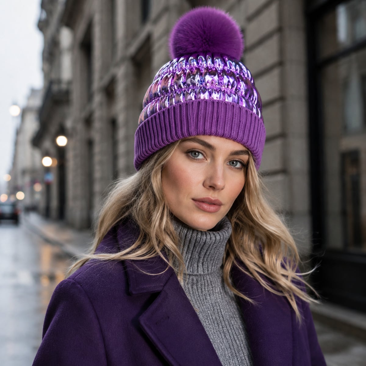 Custom Winter Hat – Style 03 on model