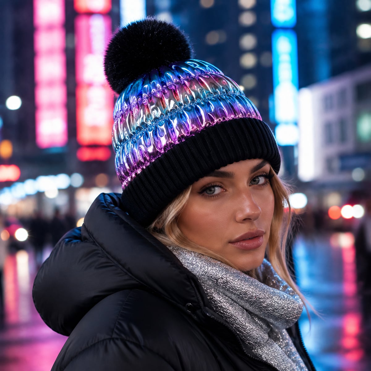 Custom Winter Hat – Style 03 on model