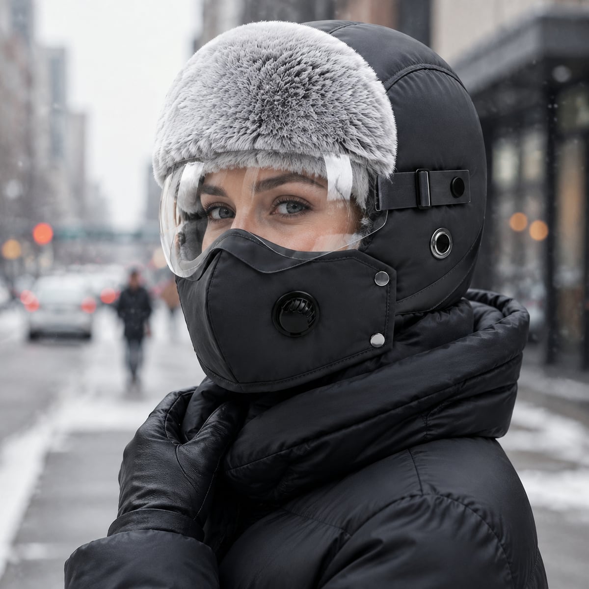 Custom Winter Hat – Style 04 on model