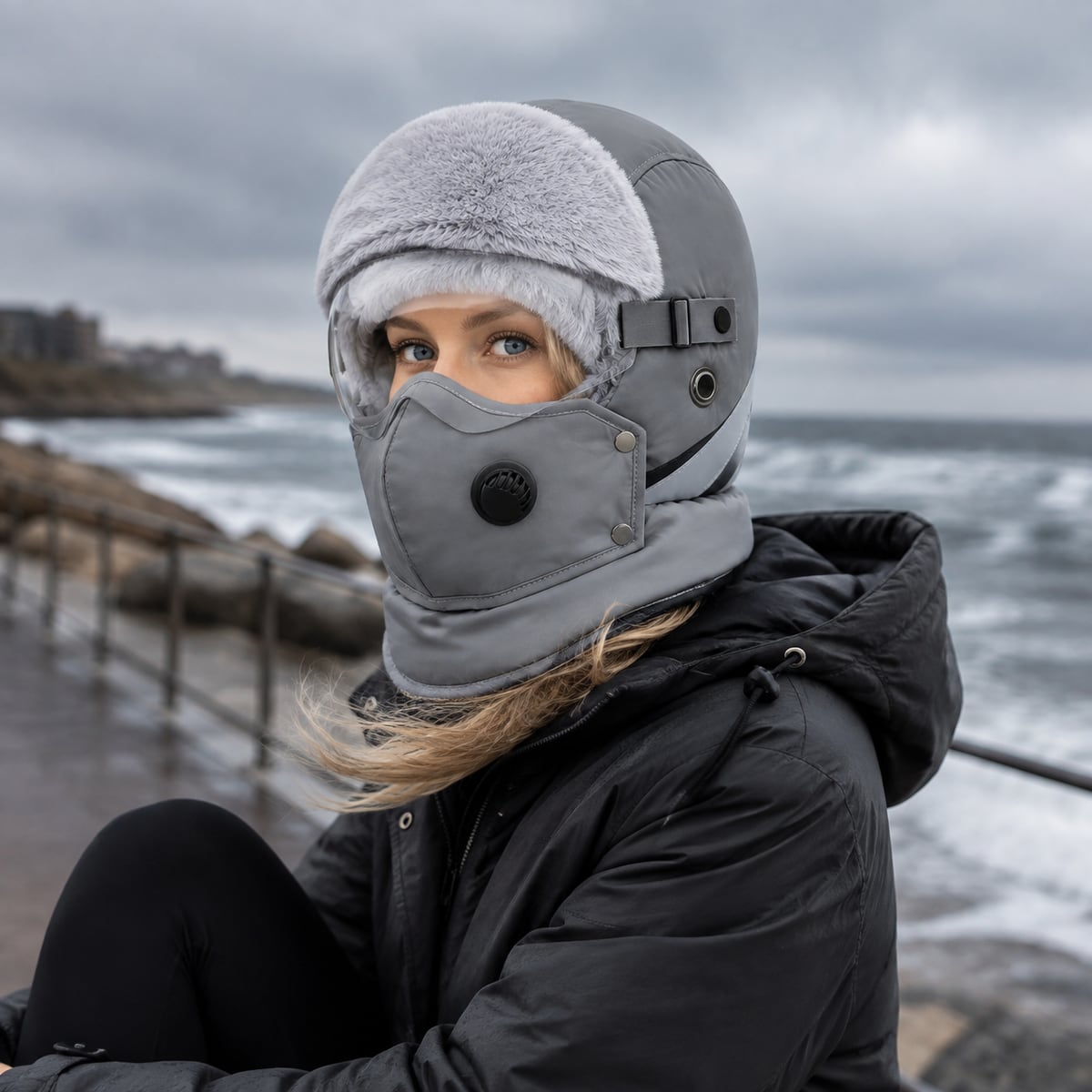 Custom Winter Hat – Style 04 on model