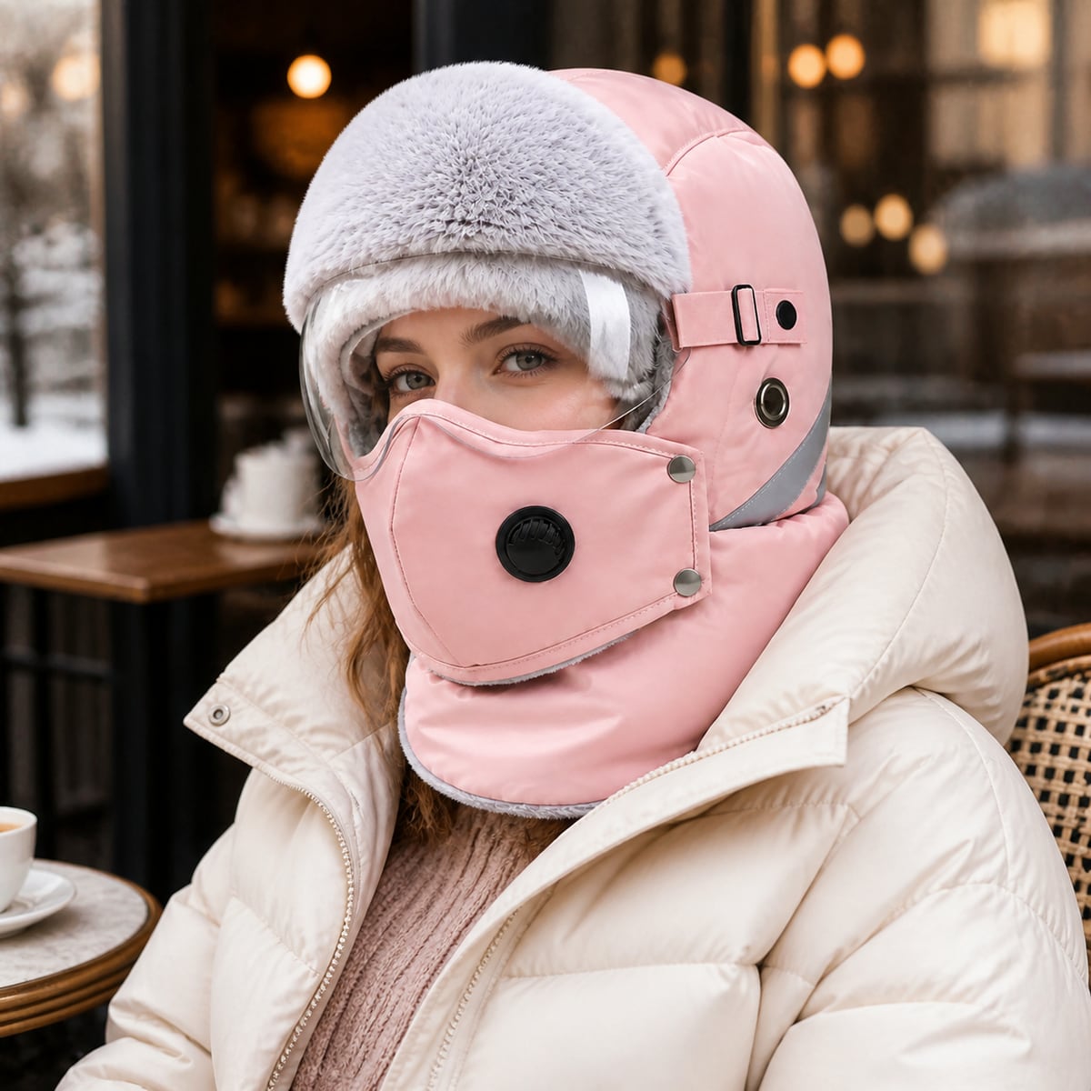 Custom Winter Hat – Style 04 on model
