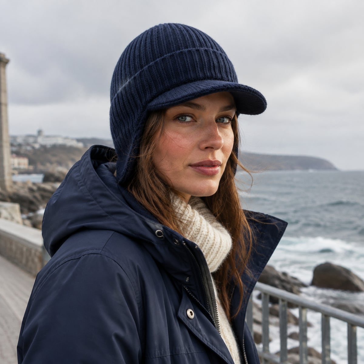 Custom Winter Hat – Style 05 on model