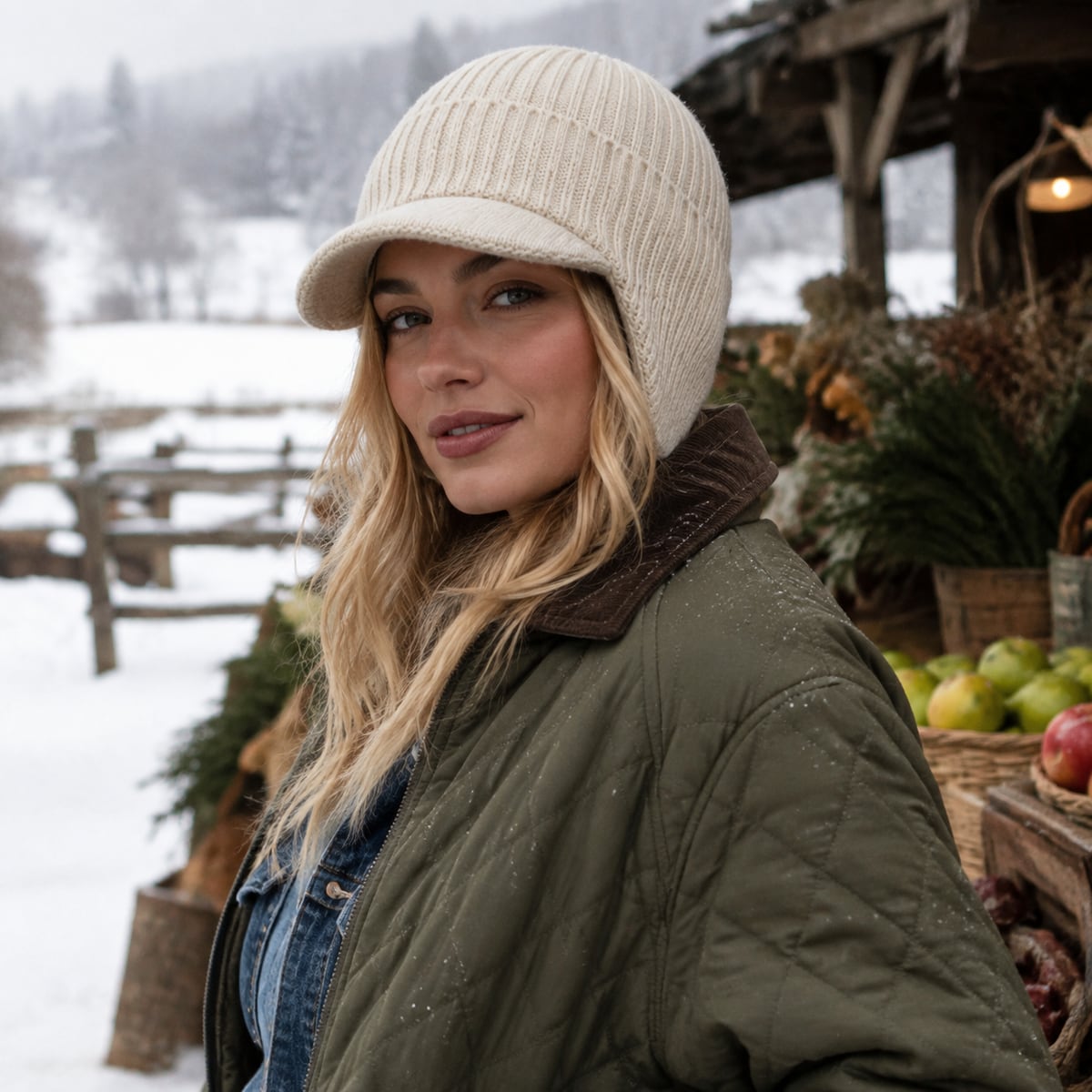 Custom Winter Hat – Style 05 on model