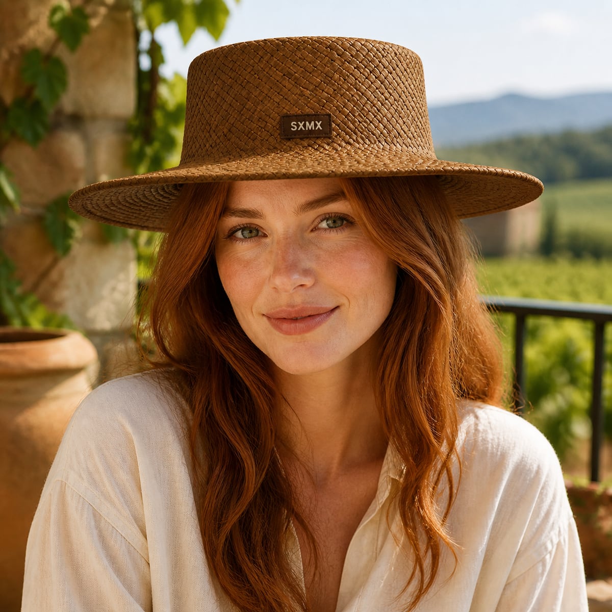 Custom Woven Hat – Style 01 on model