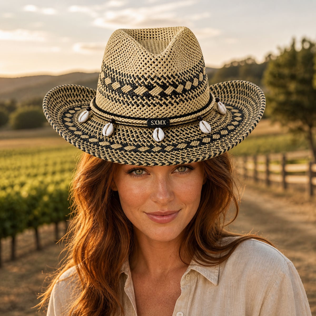 Custom Woven Hat – Style 04 on model