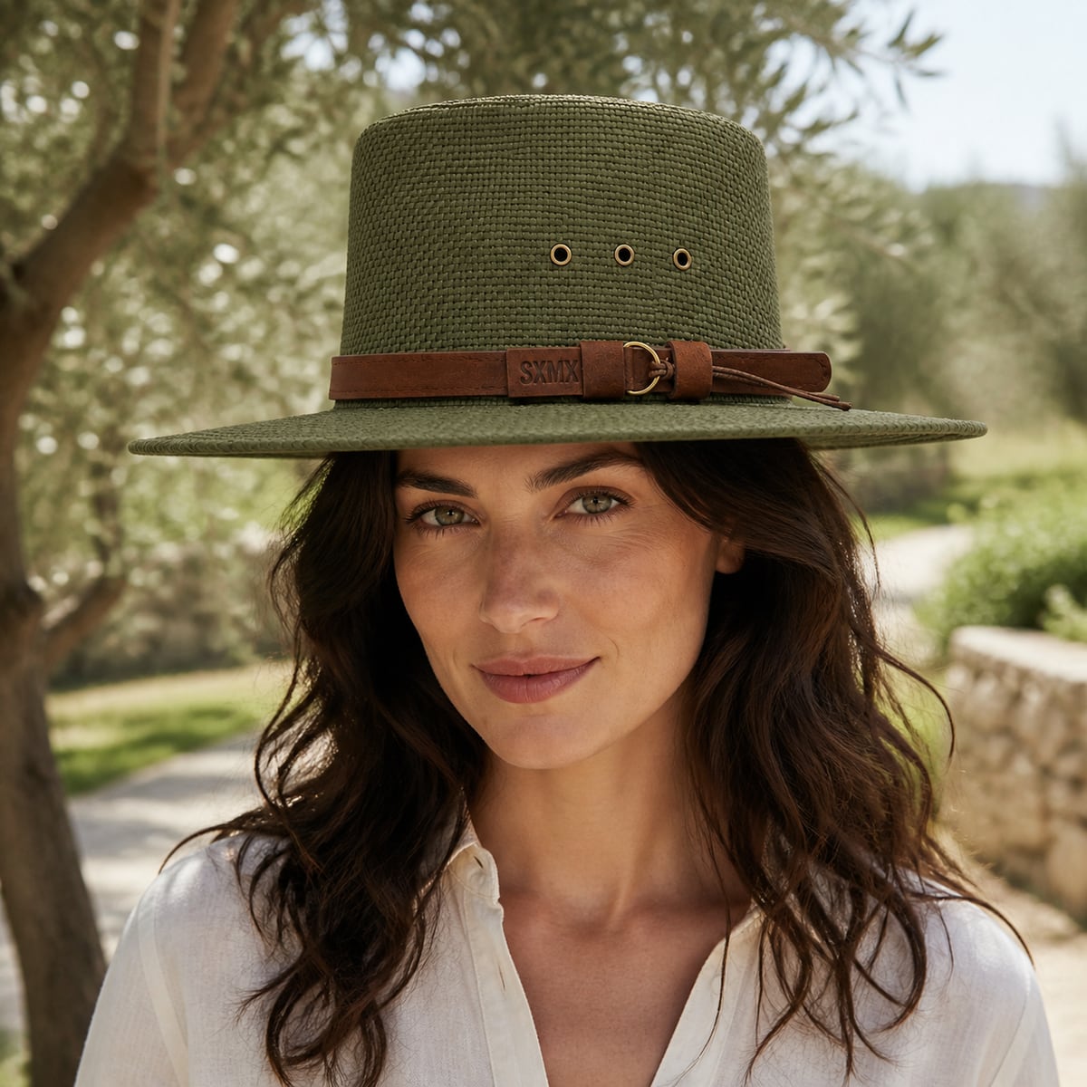 Custom Woven Hat – Style 05 on model