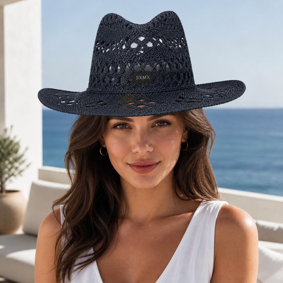 Custom Woven Hat – Style 06 on model
