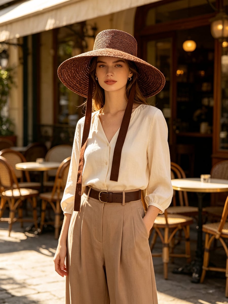 Custom Woven Hat – Style 08 on model