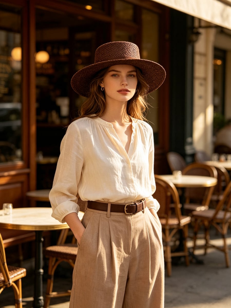 Custom Woven Hat – Style 08 on model