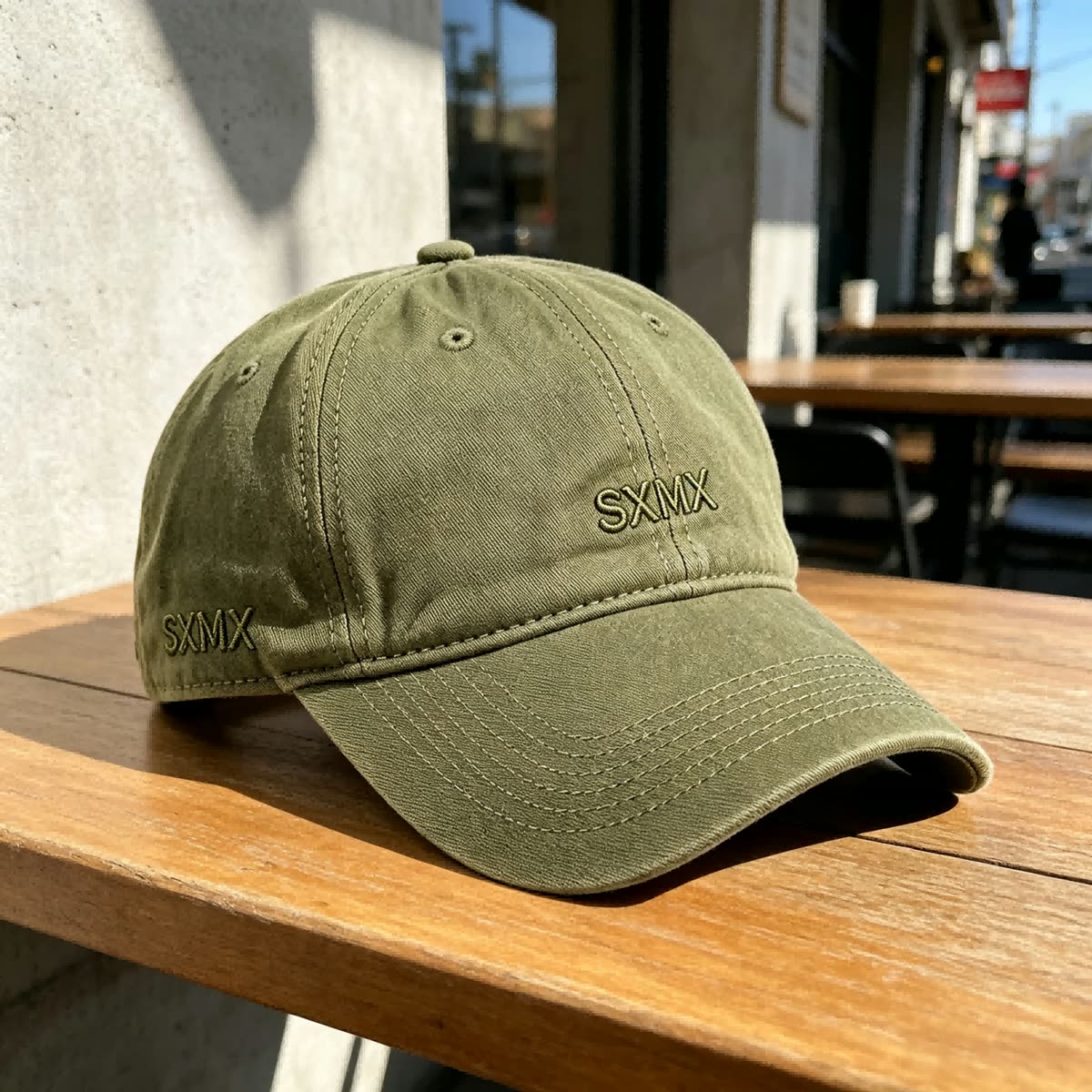 Custom Navy Washed Cotton Dad Cap with Tonal Embroidery scene