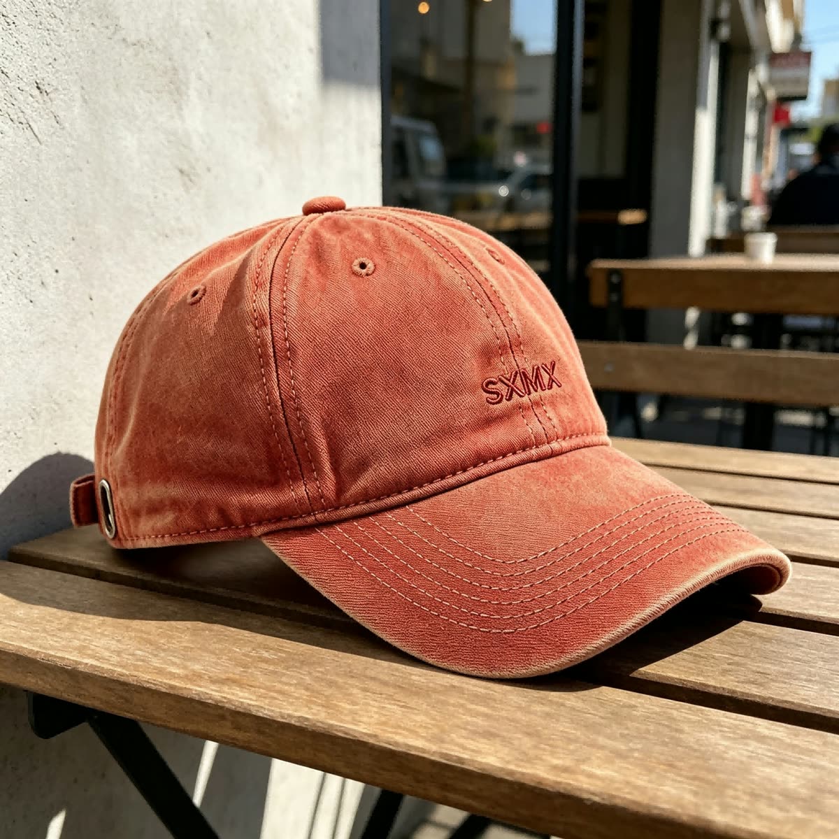 Custom Navy Washed Cotton Dad Cap with Tonal Embroidery scene