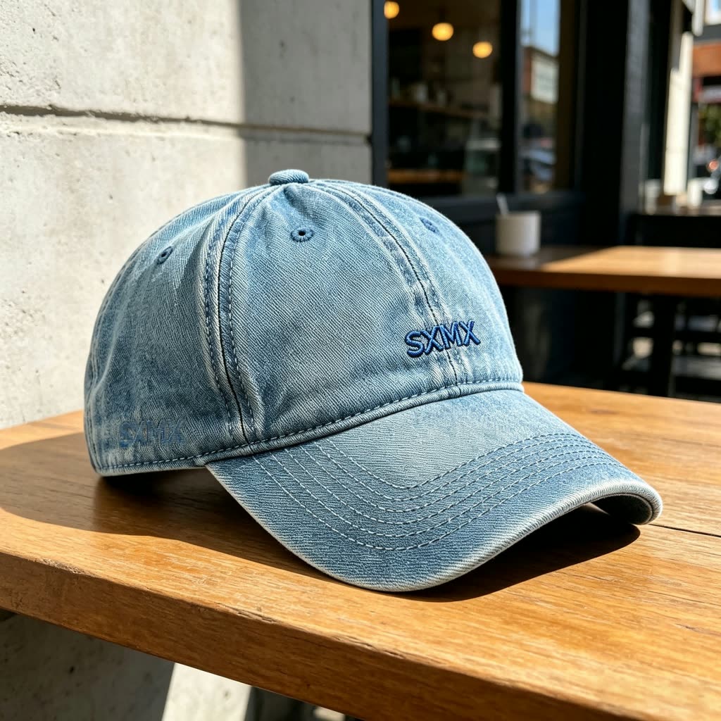 Custom Navy Washed Cotton Dad Cap with Tonal Embroidery scene