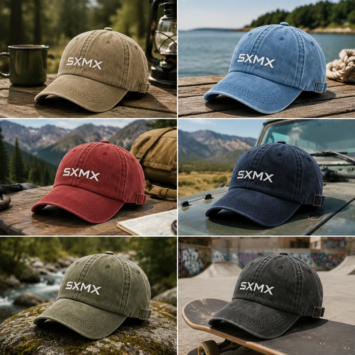 Custom Washed Distressed Baseball Cap with Tonal Embroidery on model