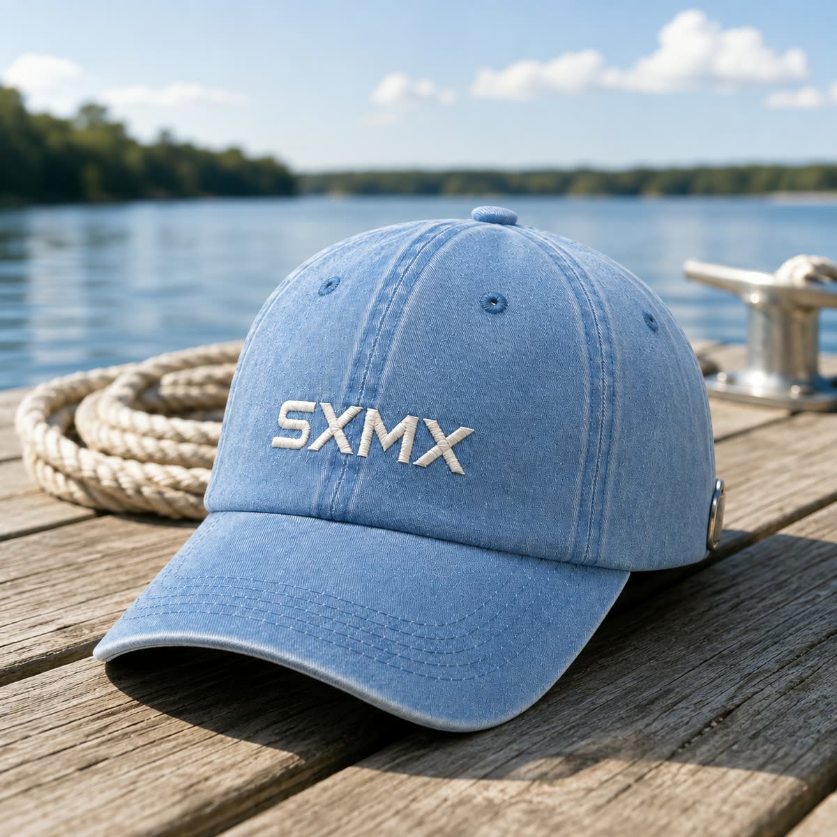 Custom Washed Distressed Baseball Cap with Tonal Embroidery scene