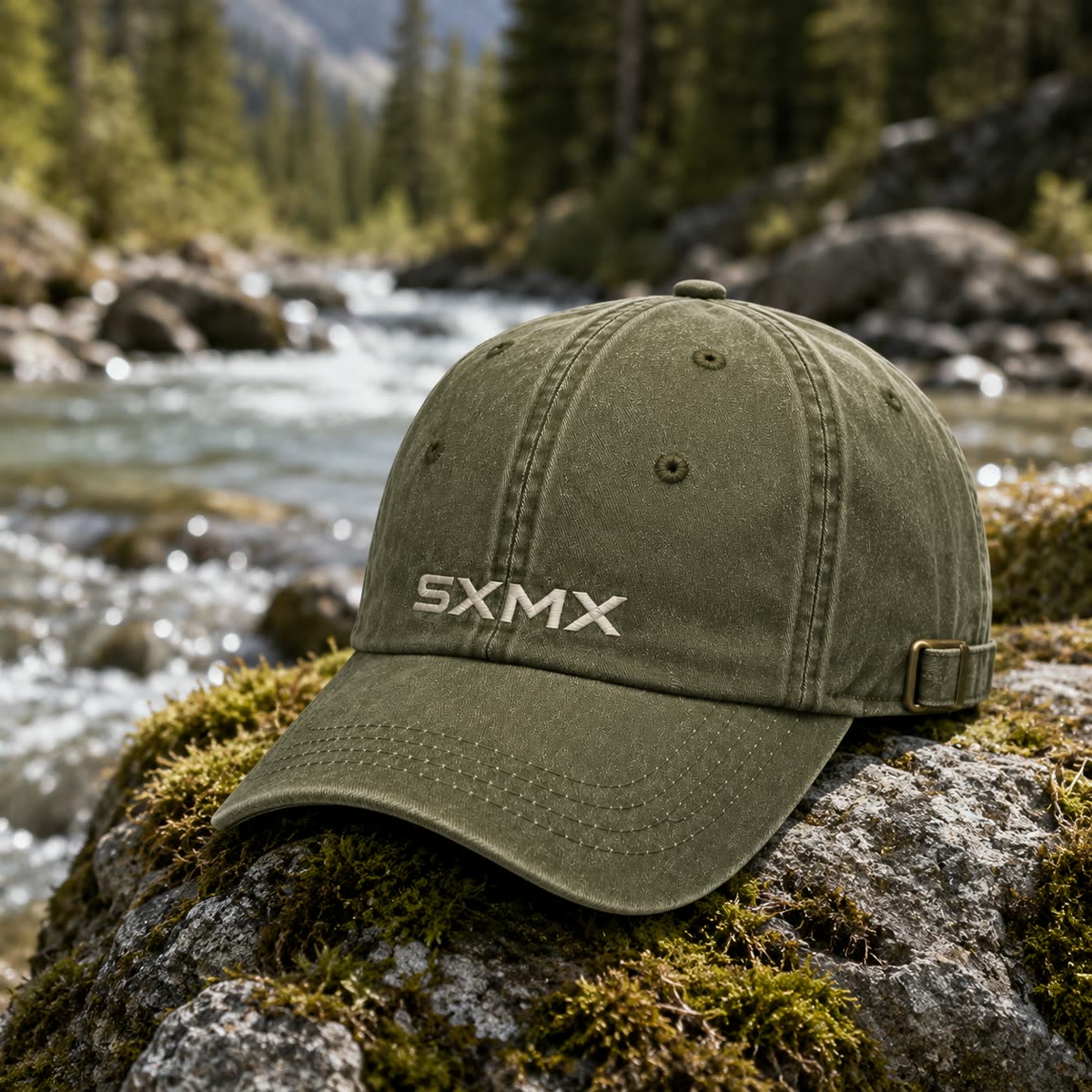 Custom Washed Distressed Baseball Cap with Tonal Embroidery scene