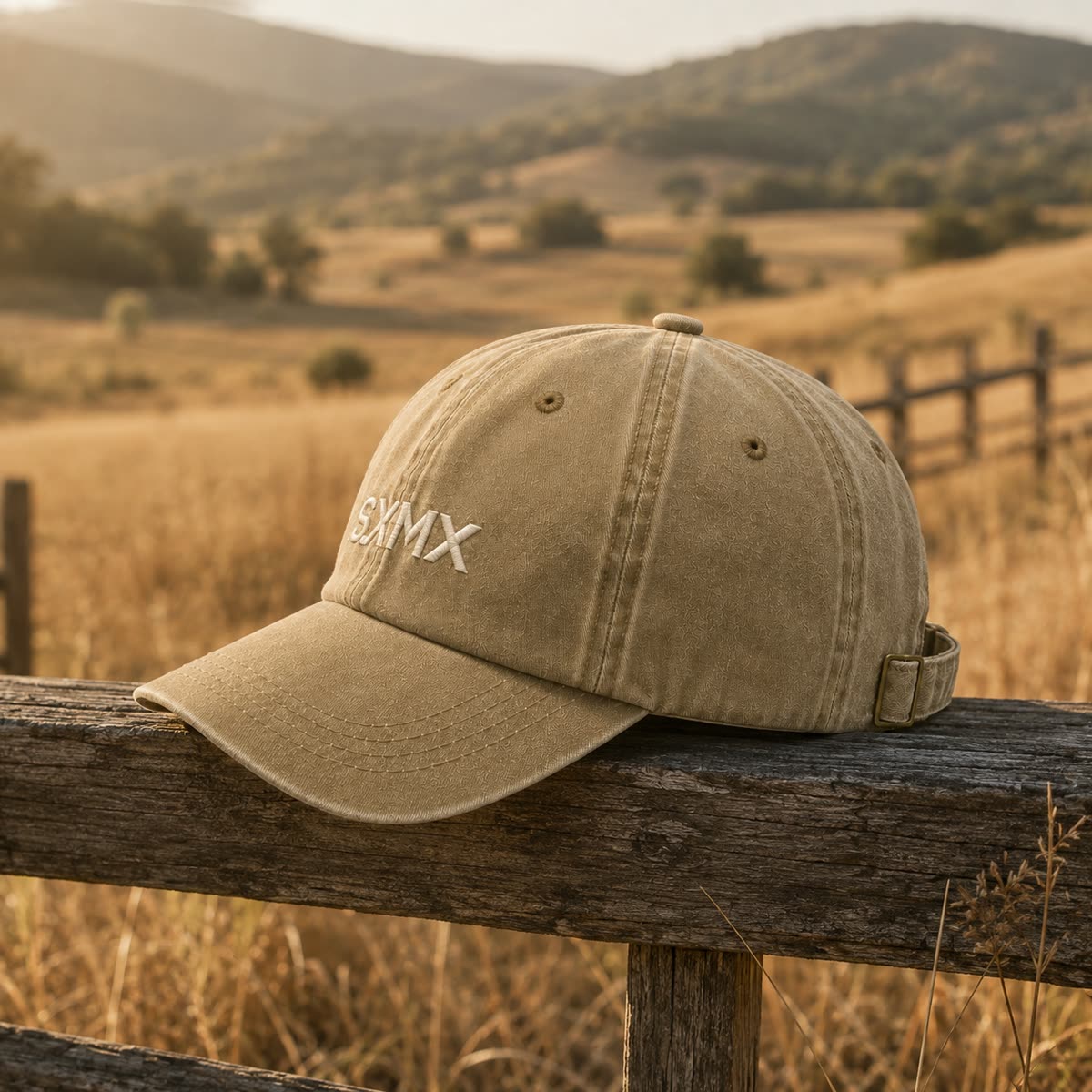 Custom Washed Distressed Baseball Cap with Tonal Embroidery scene