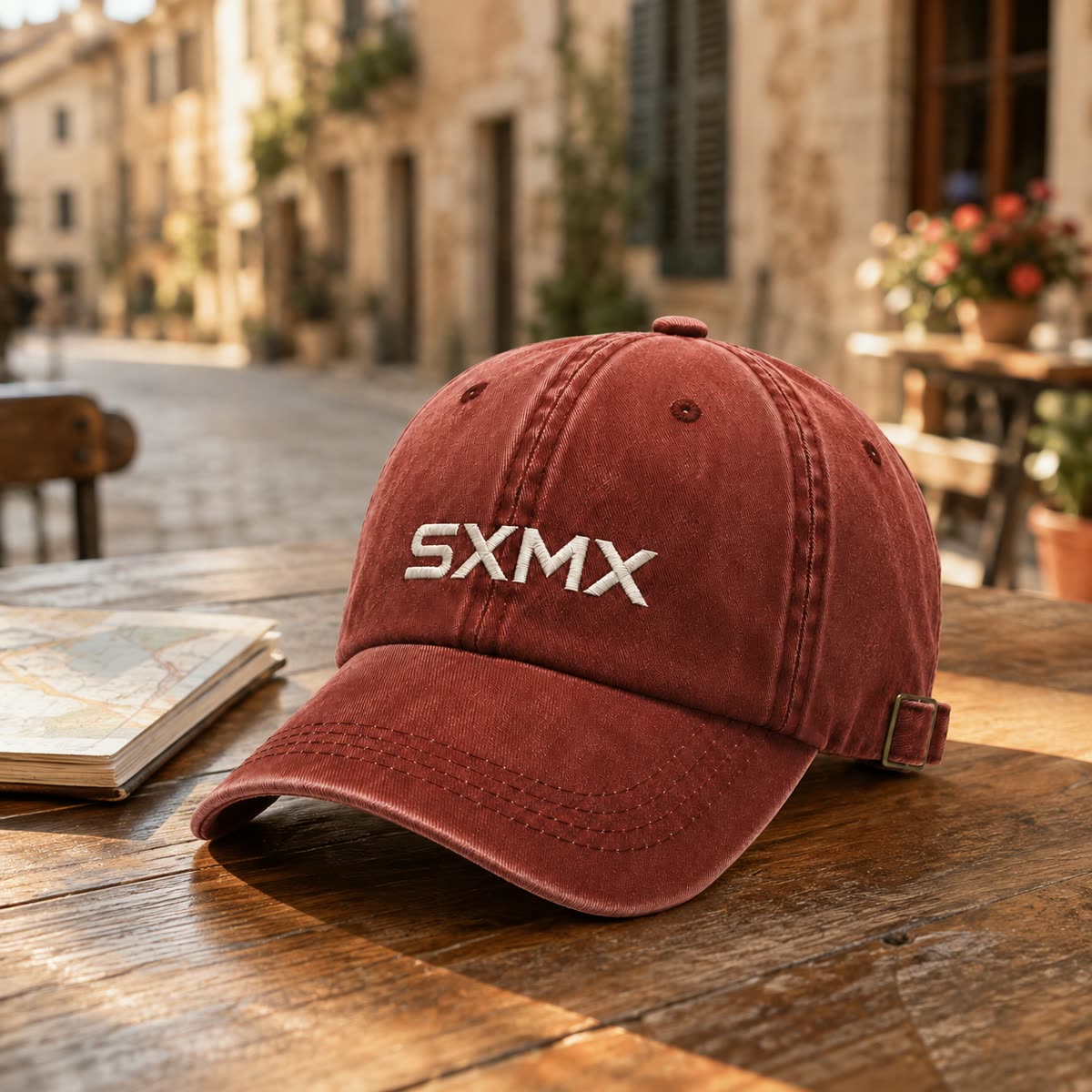 Custom Washed Distressed Baseball Cap with Tonal Embroidery scene