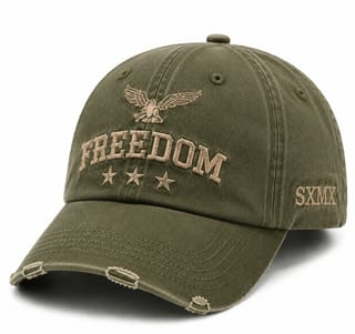 Custom Eagle and Stars Baseball Cap with Distressed Brim thumb 2