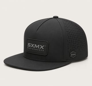 Custom Perforated Flat Brim Cap with Hexagon Badge thumb 2